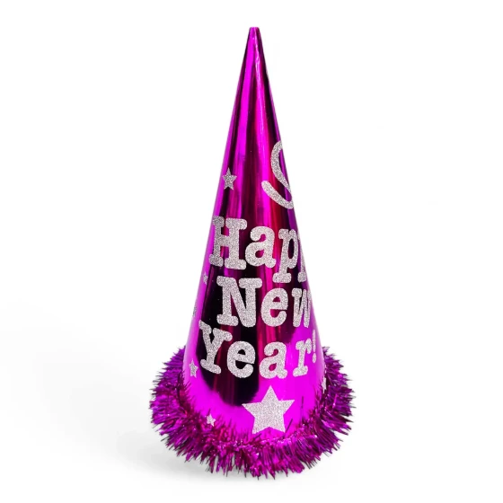 1pc 34cm Happy New Year Party Cone Hat, New Year’s Eve Party Favors