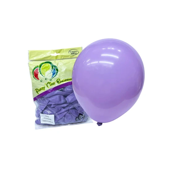 50pcs 10″ 2.2g Party Time Standard Taro Purple Latex Balloons