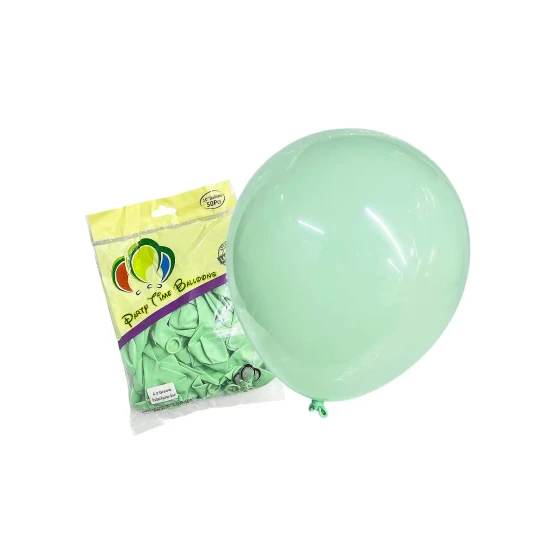 50pcs 10″ 2.2g Party Time Pastel Green Latex Balloons