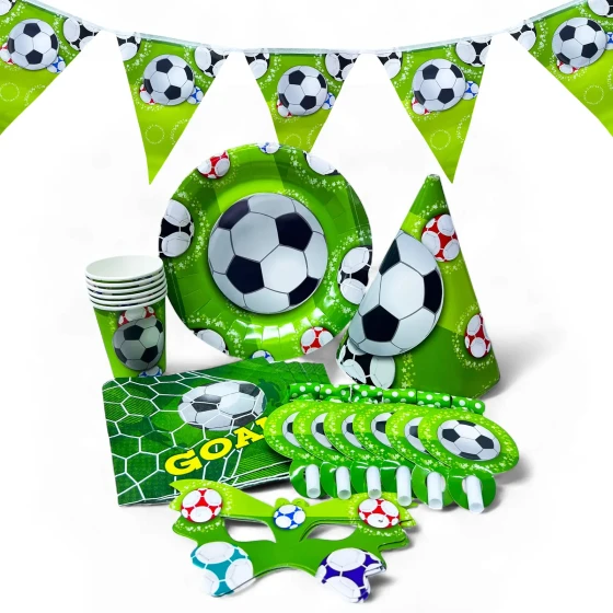 37-Pieces Football Party Packs Disposable Tableware Sets - Party Supplies