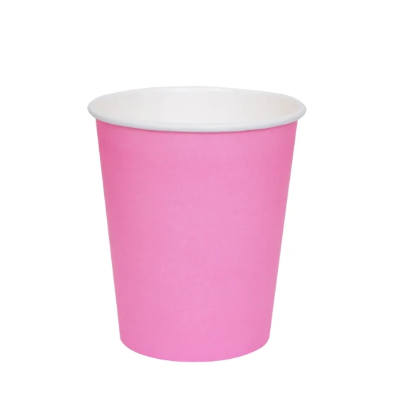 6-Pieces 9oz Disposable Paper Cups - Light Pink