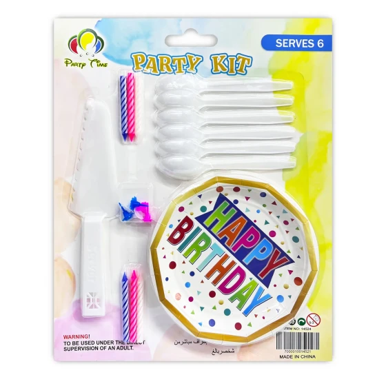 19pcs Birthday Cake Kit, Disposable Party Tableware - Party Supplies