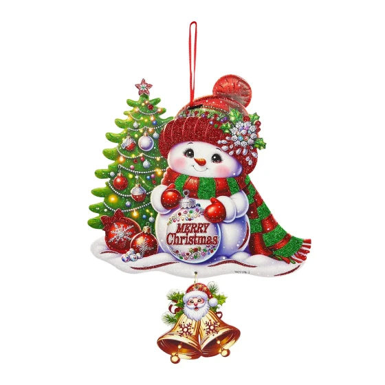 1pc 37x28cm Snowman Merry Christmas Hanging Decoration, Christmas Banner