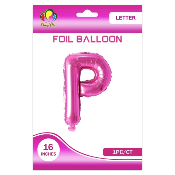 16″ Letter P Foil Balloon, Pink