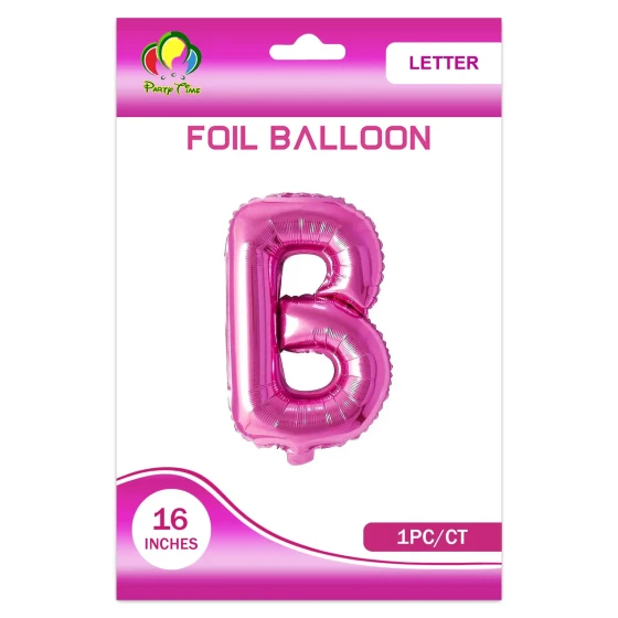 16″ Letter B Foil Balloon, Pink