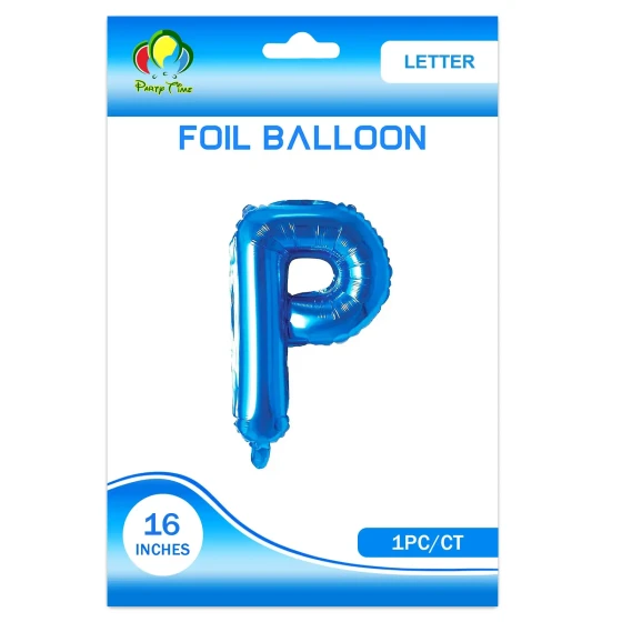 16″ Letter P Foil Balloon, Blue