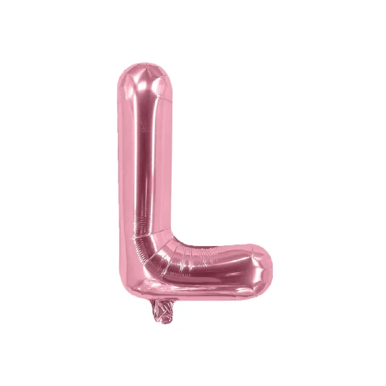 16″ Letter L Foil Balloon, Rose Gold