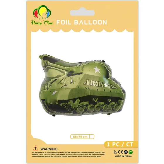 1-Piece 68x79m Army Tank Foil Balloon