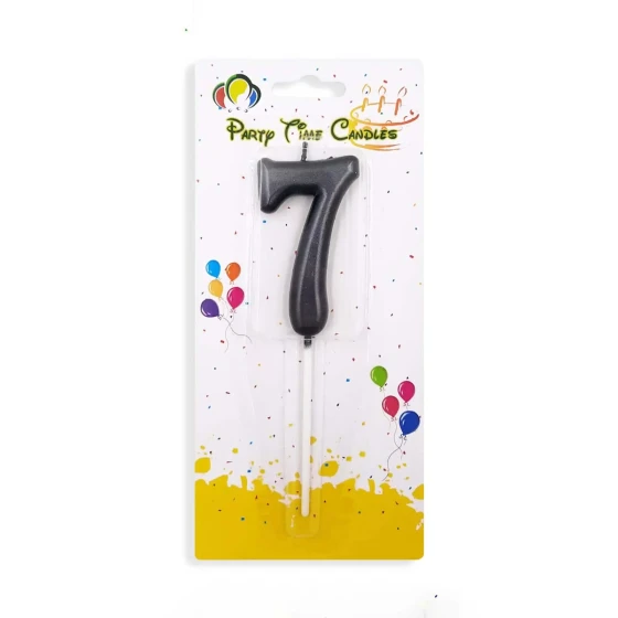 Number 7 Candle, Black - Birthday Candle