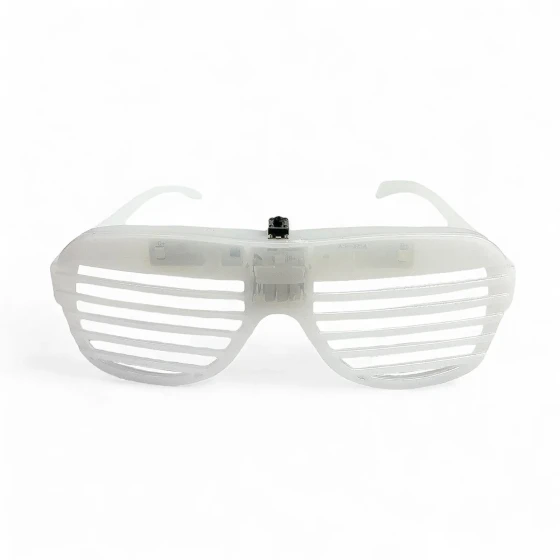 1pc White LED Shutter Glasses, Light Up Party Glasses - Party Props