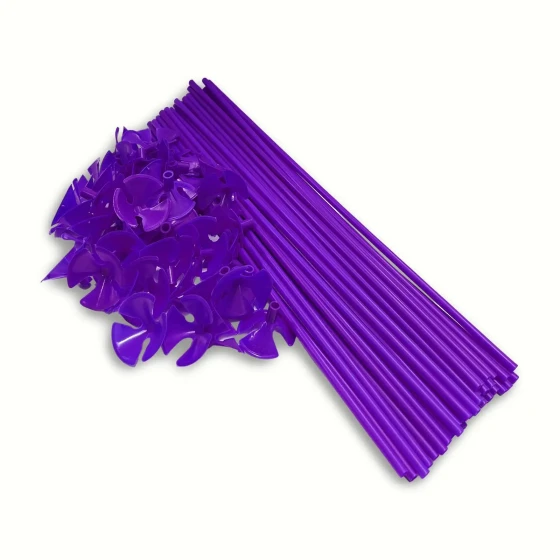50-Pieces Purple Balloon Sticks & Cups - Birthday Party Supplies