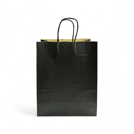 12-Pieces 33x26x12cm Black Kraft Bags - Party Favor Bag & Gift Paper Bag