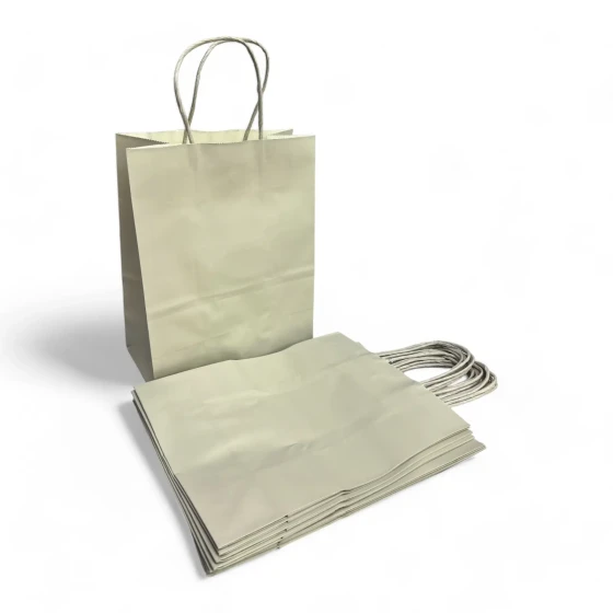 12-Pieces 27x21x11cm Gray Kraft Bags - Party Favor Bag & Gift Paper Bag