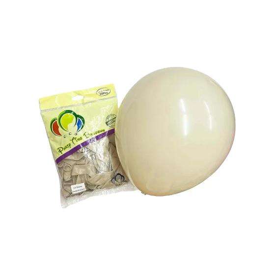 50pcs 10″ 2.2g Party Time Standard White Sand Latex Balloons