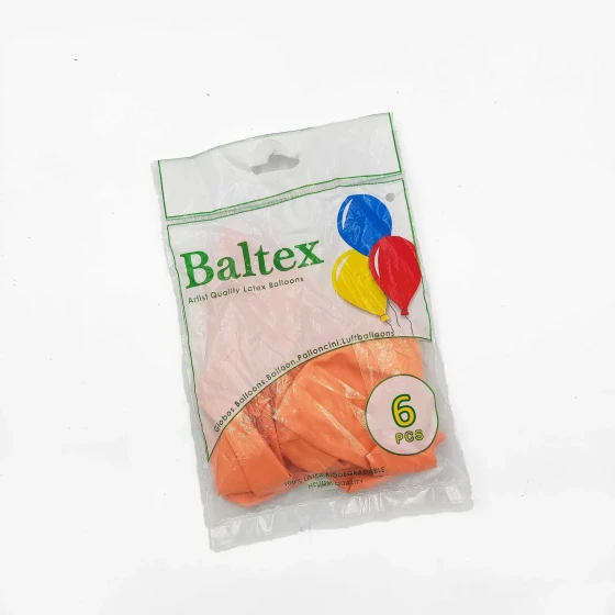 6-Pieces 18″ Latex Balloons, Pastel Light Orange