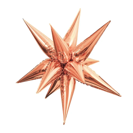 26inch Rose Gold 10-Pointed Star-Burst Foil Balloons Set