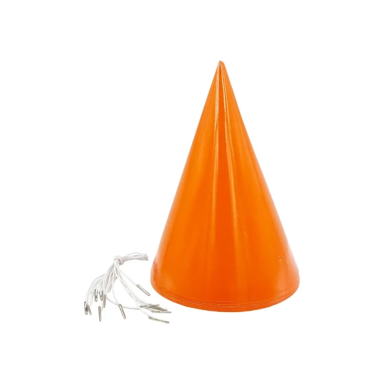 Pack of 6pcs Party Hats Birthday Party Favors, Orange