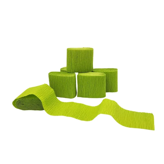 6-Pieces 4.5cm x 2.5meters Crinkled Crepe Paper Streamers - Mint Green