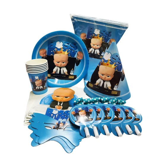 37-Pieces Boss Baby Party Packs Disposable Tableware Sets - Party Supplies