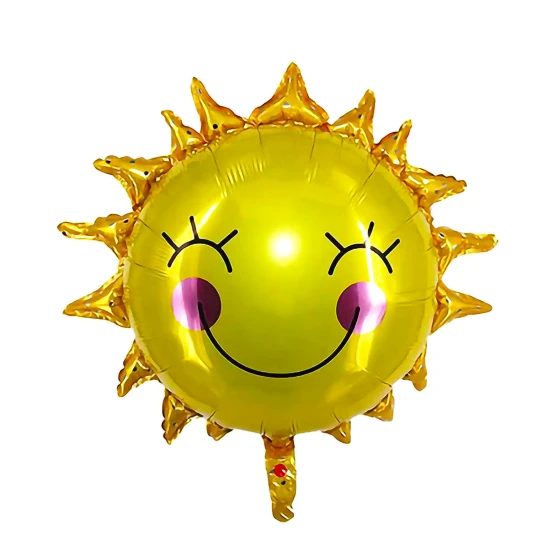 1pc 67x68cm Smiling Sun Foil Balloon, Summer Theme Decorations