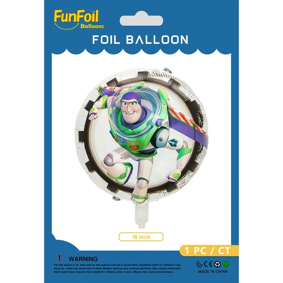 1 Piece 18inch Round Buzz Lightyear Foil Balloon