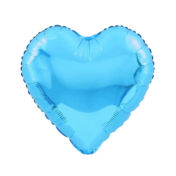 1pc 18″ Shiny Heart Foil Balloon - Light Blue