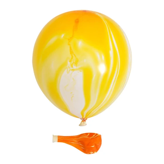 10pcs 12″ Marble Latex Balloons - Yellow