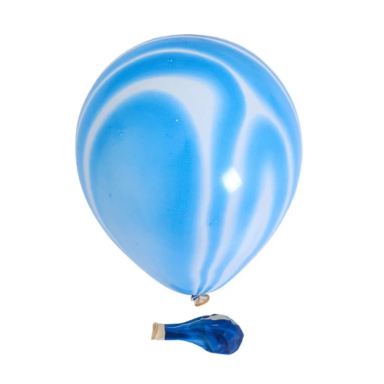 10pcs 12″ Marble Latex Balloons - Blue