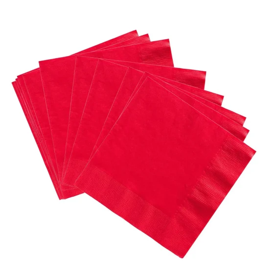 6pcs 2-Ply Colored Paper Napkins, Red