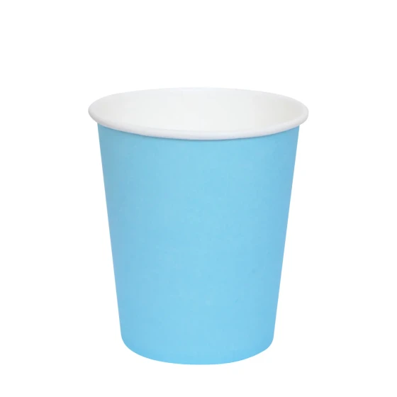 6-Pieces 9oz Disposable Paper Cups - Light Blue