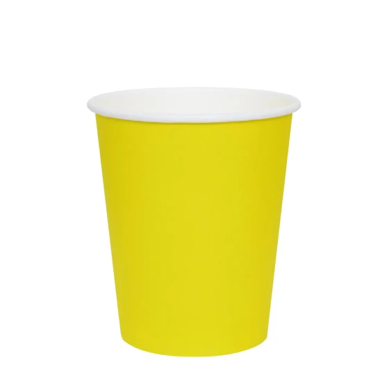 6-Pieces 9oz Disposable Paper Cups - Yellow