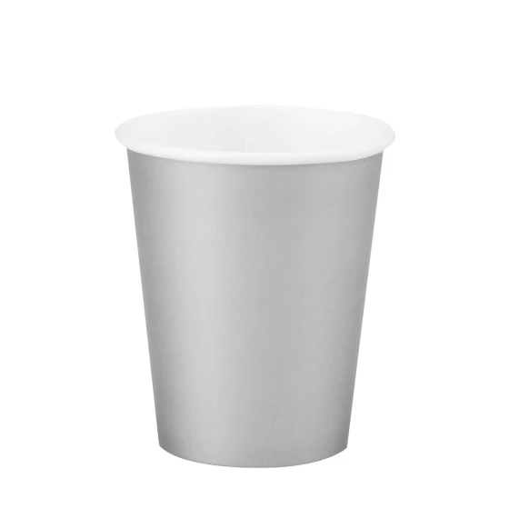 6-Pieces 9oz Disposable Paper Cups - Silver