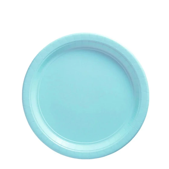 6-Pieces 9″ Disposable Paper Plates - Light Blue