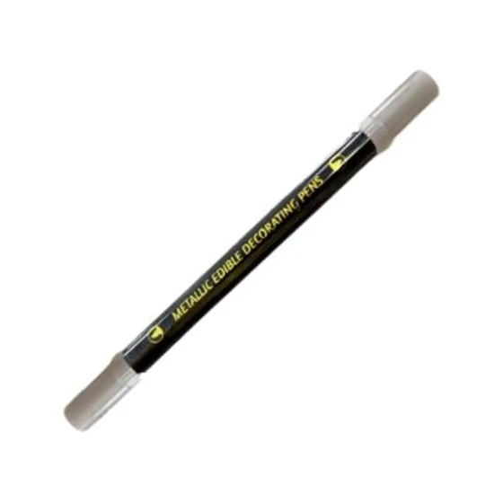 Metallic Dual-Tip Edible Pens Silver