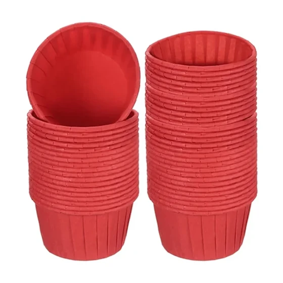 Paper Cupcake Liners Red 5cm X 4cm X 6.5cm Pack of 50