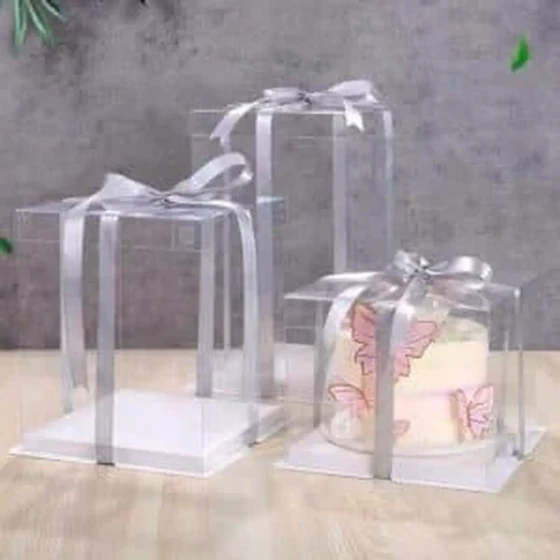 Square Clear Lid Tall Cake Box 40cm X 40cm x 28cm