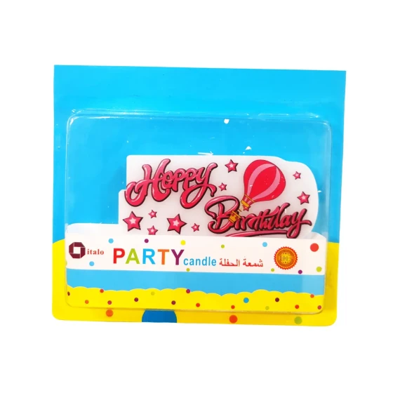 Pink Happy Birthday Shape Candle