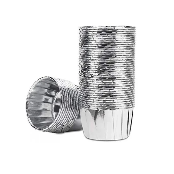 Cupcake Liners Silver 50pcs (6.5*5cm*3.5cm /(Mouth*bottom*height))