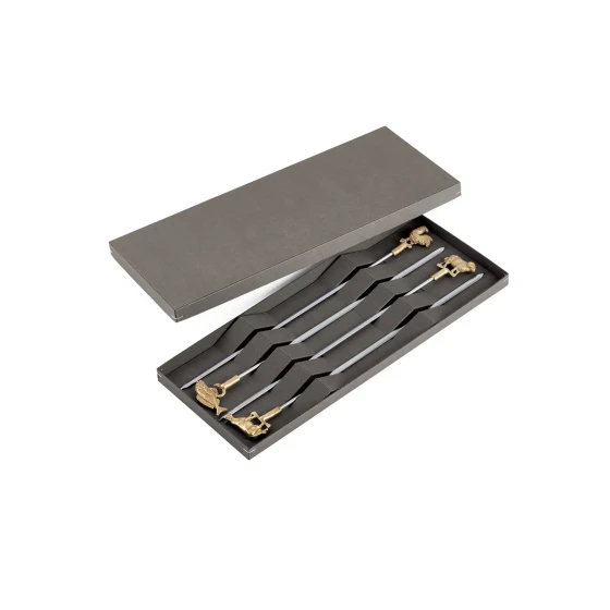 STAINLESS STEEL SKEWERS SET 4PCS