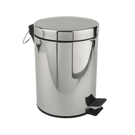 Stainless Steel Coated Dust Bin With Pedal 5LT (Matte/Satin & Shiny/Mirror Finish) - Hygiene System - Made in China
