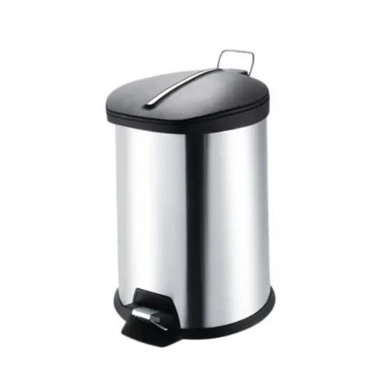 Stainless Steel Coated Dust Bin With Pedal 20LT With Plastic Top - Hygiene System - Made in China