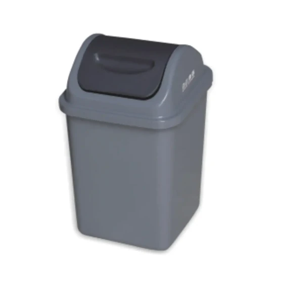 Plastic Swing Dust Bin 10LT - Grey - Baiyun - Made in China