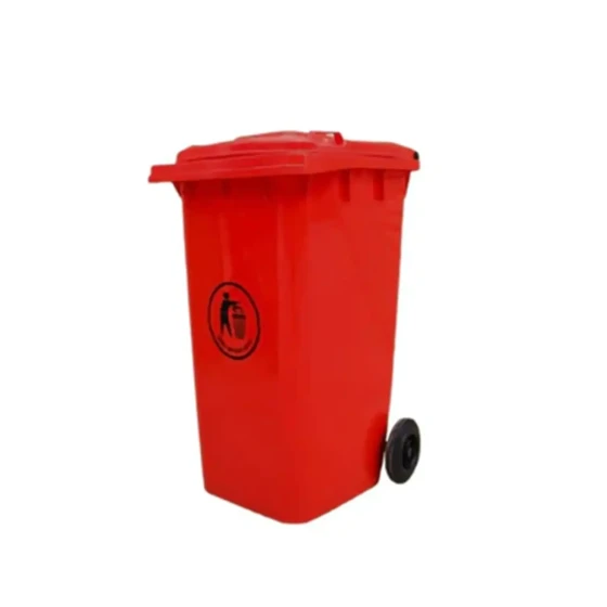 Garbage Bin Without Pedal 240LT - Virgin Plastic (Red) - Hygiene System - Made in China