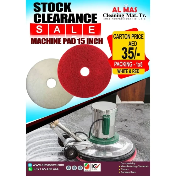 Machine Pad 15 Inch (White & Red)