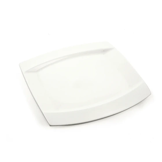 Ivory Porcelain Square Plate Meena Design