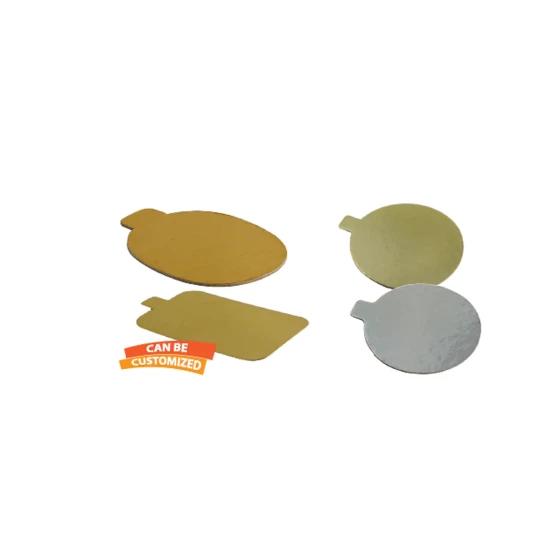 CAKE BOARD RECT. 10 X 7.5 CM GOLD