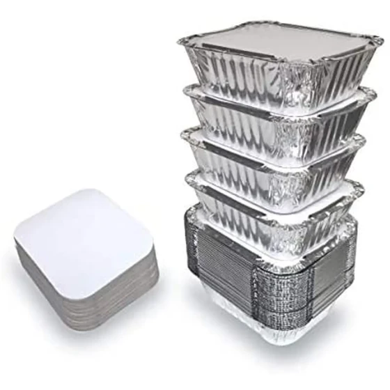 Aluminum Containers 8368 with Lid | 10 Pieces