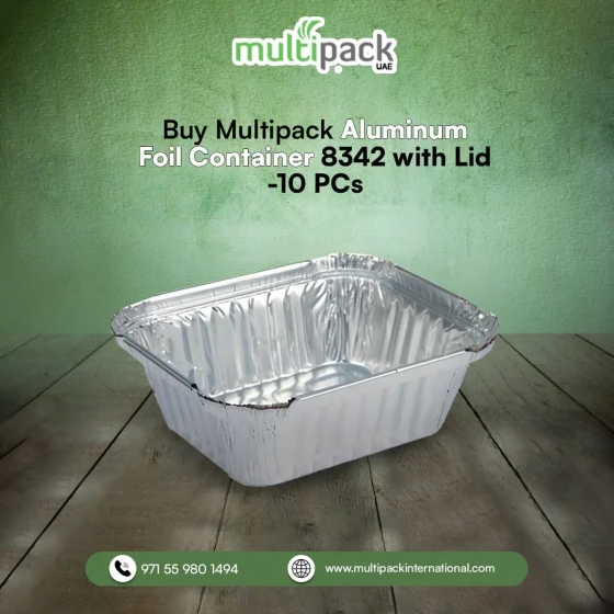 Buy Multipack Aluminum Foil Container 8342 with Lid-10 PCs