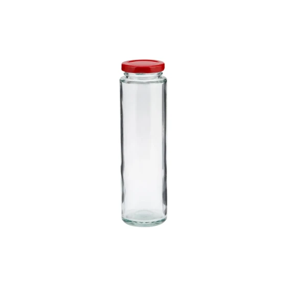 Glass Jar Tall Shape With Metal Lid