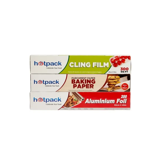 Cling Film + Baking Paper + Aluminum Foil Roll Combo Pack